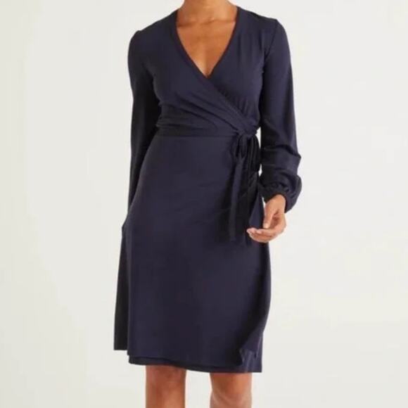 Nwt Mess Bebe Wrap Dress Navy Tone Women's Size large - Picture 1 of 10